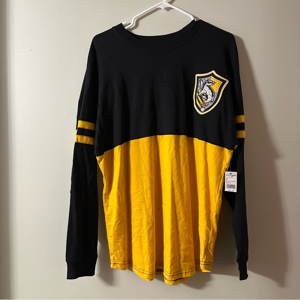 New Harry Potter Hufflepuff Black and Yellow Long Sleeve Shirt